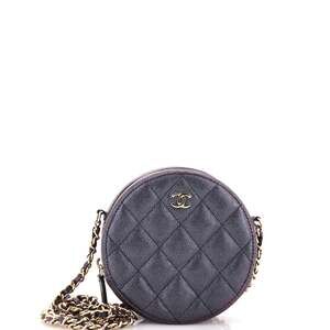 Chanel Round Clutch With Chain Quilted #241062C17B